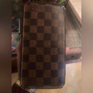 COA Louis Vuitton Damiere Brown Checked Wallet